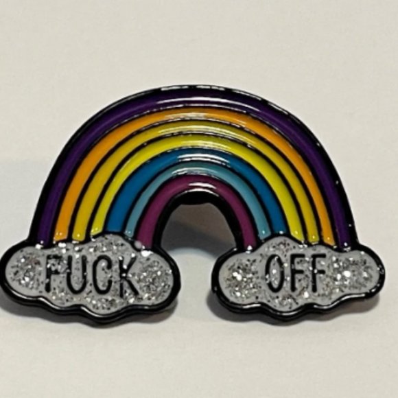 F*ck Off Rainbow Enamel Pin - Picture 1 of 3